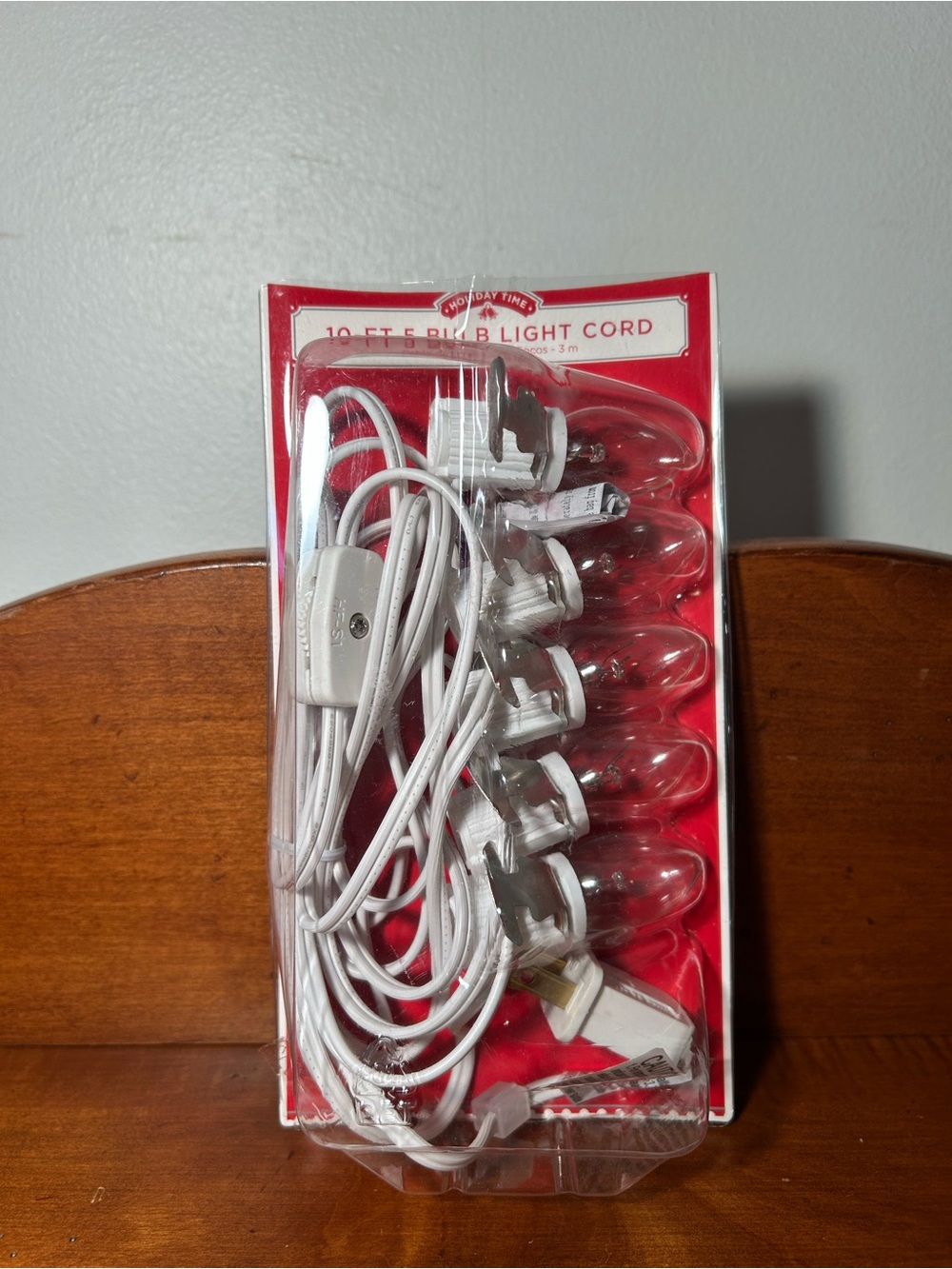 White Holiday Light Cord with Clear Bulbs
